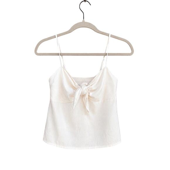 Other Tops - Y2K White Tie Front Cami Top One Size Coquette Minimal Summer Crop Tank